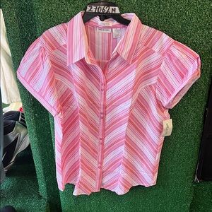 She's Cool Pink and Orange Striped Shirt